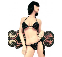 Sexy Shop Online I Trasgressivi - Bikini Transgender - Bikini Blu a Pois Multicolore - Ivete Pessoa