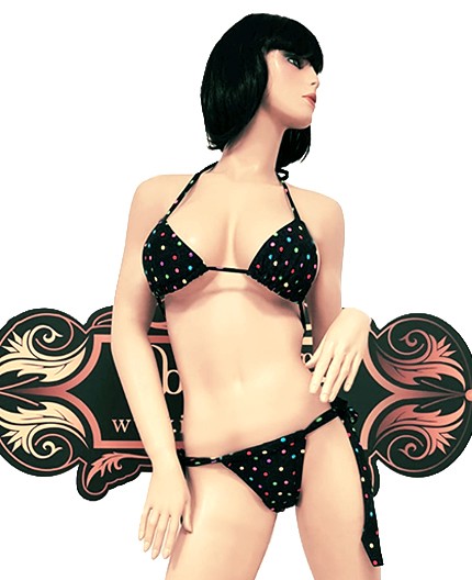 Sexy Shop Online I Trasgressivi - Bikini Transgender - Bikini Blu a Pois Multicolore - Ivete Pessoa