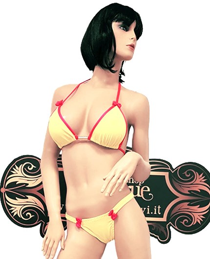 Sexy Shop Online I Trasgressivi - Bikini Transgender - Bikini Giallo con Bordature Rosa - Ivete Pessoa Sexy Shop Online I Trasgressivi - Bikini Transgender - Bikini Giallo con Bordature Rosa - Ivete Pessoa