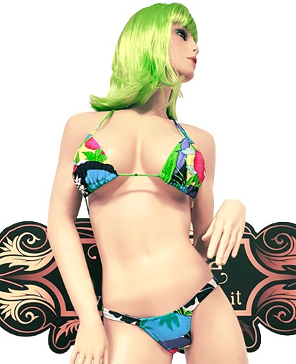 Sexy Shop Online I Trasgressivi - Bikini Transgender - Bikini Hawaiano a Fiori - Ivete Pessoa