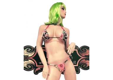 Bikini Transgender - Bikini con Stampa Floreale Rosa e Giallo - Ivete Pessoa
