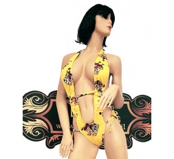 Sexy Shop Online I Trasgressivi - Trikini Transgender - Trikini Giallo con Stampa SpongeBob e Laccetto - Ivete Pessoa