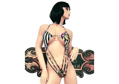 Trikini Transgender - Trikini Zebrato con Motivo Floreale - Ivete Pessoa