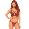 Sexy Shop Online I Trasgressivi -  Sexy Lingerie - Lace Bralette With Sheer Thong Red - Leg Avenue