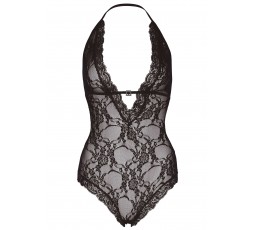 Sexy Shop Online I Trasgressivi - Sexy Lingerie - Lace Deep V Halter Teddy Black - Leg Avenue