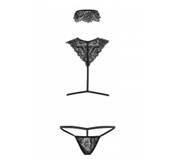 Sexy Shop Online I Trasgressivi - Sexy Lingerie - Body Harness, Mask, String Black - Leg Avenue