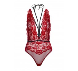 Sexy Shop Online I Trasgressivi - Sexy Lingerie - Floral Lace Deep V Teddy Red - Leg Avenue