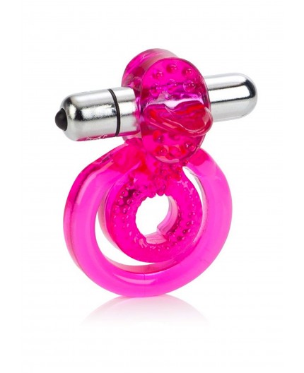 sexy shop online i trasgressivi Anello Fallico Vibrante - Dual Clit Flicker Pink - California Exotic Novelties