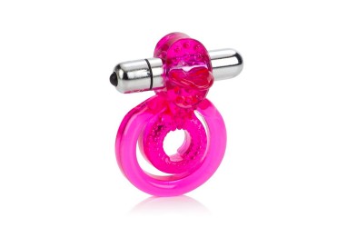 Anello Fallico Vibrante - Dual Clit Flicker Pink - California Exotic Novelties