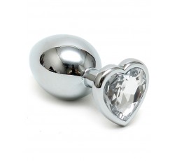 Sexy Shop Online I Trasgressivi - Plug Anale In Metallo - Butt Plug Small With Heart Shaped Crystal - Rimba