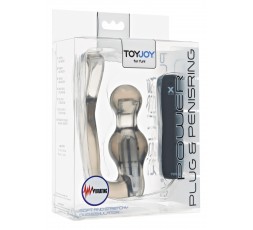 Sexy Shop Online I Trasgressivi - Stimolatore Prostatico Vibrante - Power Vibr. Plug & Penisring Grey - Toy Joy