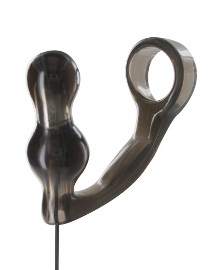 Sexy Shop Online I Trasgressivi - Stimolatore Prostatico Vibrante - Power Vibr. Plug & Penisring Grey - Toy Joy