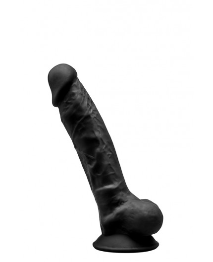 Sexy Shop Online I Trasgressivi - Fallo Realistico Dildo - Premium Silicone Dildo Black Mod.1 7'' - Silexd