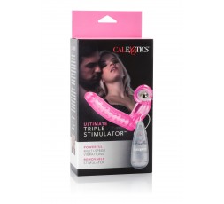 sexy shop online i trasgressivi - StrapOn Doppia Penetrazione Vibrante - Ultimate Triple Stimulator Pink - California Exotics