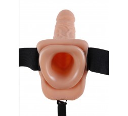 Sexy Shop Online I Trasgressivi - StrapOn Coppia Vibrante - 7" Vibrating Hollow StrapOn with Balls - Pipedream