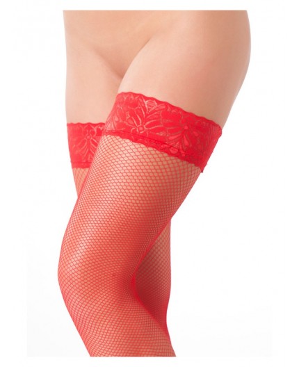 Sexy Shop Online I Trasgressivi - Calze & Collant - Calze Autoreggenti Rete Rosse Hold Up Stockings Amorable - Rimba