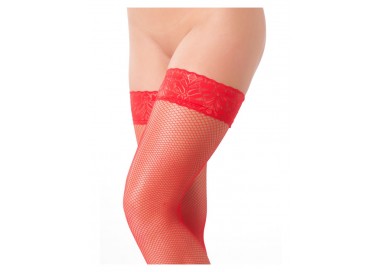 Calze & Collant - Calze Autoreggenti Rete Rosse Hold Up Stockings Amorable - Rimba