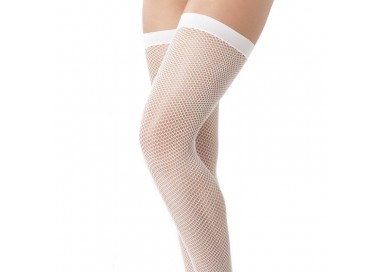 Calze & Collant - Calze a Rete Autoreggenti Bianche Stocking Amorable – Rimba