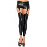 Sexy Shop Online I Trasgressivi - Pantalone & Leggings - Reggicalze e Leggings Nere Effetto Lucido - Leg Avenue