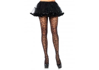 Calze & Collant - Collant Neri Finta Rete Spandex Sheer Woven - Leg Avenue Calze & Collant - Collant Neri Finta Rete Spandex Sheer Woven - Leg Avenue