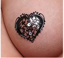 Sexy Shop Online I Trasgressivi - Accessori Vari - Copricapezzoli Neri In Metallo A Cuore - Masq