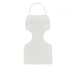 Sexy Shop Online I Trasgressivi - Abito Sexy - Mini Abito Bianco Crochet Lace Halter Cut Out Mini Dress - Leg Avenue