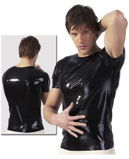 Sexy Shop Online I Trasgressivi - T-Shirt Uomo - T-Shirt In Latex Nero Lucido - Latexa