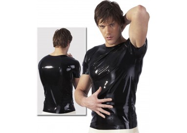 T-Shirt Uomo - T-Shirt In Latex Nero Lucido - Latexa