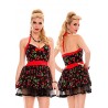 Sexy Shop Online I Trasgressivi - Carnevale Donna - Costume Nero Con Ciliegie - Music Legs