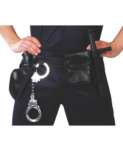 Sexy Shop Online I Trasgressivi - Accessorio Per Carnevale Unisex - Set Cinturone Polizia Completo Nero - Guirca