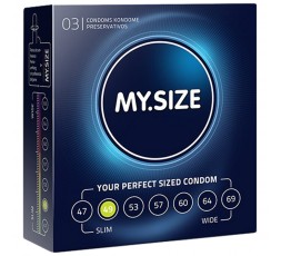 Sexy Shop Online I Trasgressivi - Profilattici Vegani - 3 Pezzi da 49 mm - My.Size