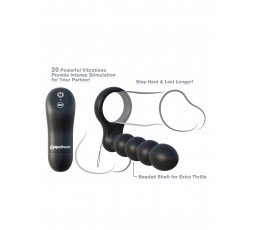 sexy shop online i trasgressivi - StrapOn Doppia Penetrazione Vibrante - Double Penetrator Black - Pipedream