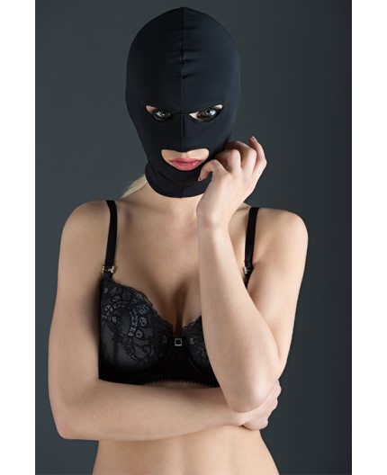 Sexy Shop Online I Trasgressivi - Maschera BDSM - Maschera Nera Elasticizzata Con Triplice Apertura - Guilty Pleasure