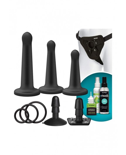 Sexy Shop Online I Trasgressivi - Kit e Set - StrapOn Vac U Lock Silicone Pegging Set Black - Doc Johnson