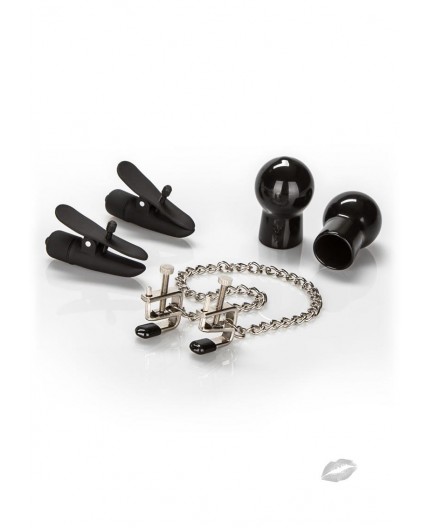 Sexy Shop Online I Trasgressivi - Kit e Set Vibrante - His Nipple Kit Black - California Exotic Novelties