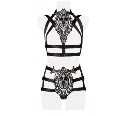 Sexy Shop Online I Trasgressivi - Sexy Lingerie - Two Part Harness Set - Grey Velvet