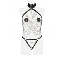 Sexy Shop Online I Trasgressivi - Sexy Lingerie - Three Part Chain Set - Grey Velvet
