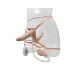 Sexy Shop Online I Trasgressivi - StrapOn Doppia Penetrazione Vibrante - StrapOn Gonfiabile Doppio Flesh - Seven Creations