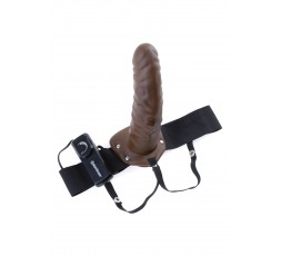 Sexy Shop Online I Trasgressivi - StrapOn Uomo Vibrante - Vibrating Hollow StrapOn Nero Series 8 - Pipedream