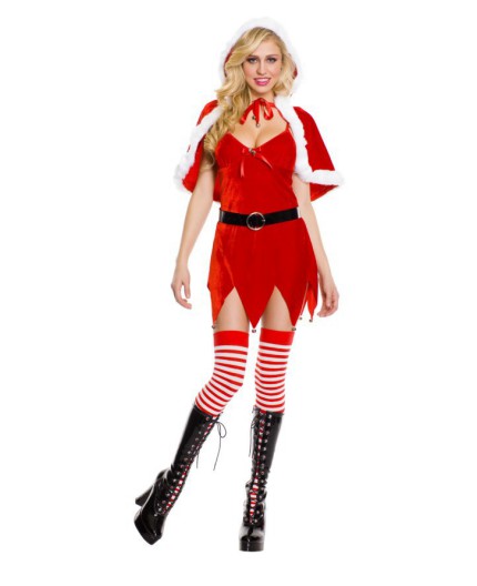 Sexy Shop Online I Trasgressivi - Natale Donna - Costume Con Cappuccio - Music Legs