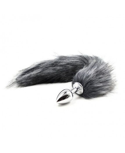 Plug Con Coda - Plug Anale Con Coda Long Fox Tail Grigia - Fetish Art