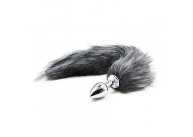 Plug Con Coda - Plug Anale Con Coda Long Fox Tail Grigia - Fetish Art