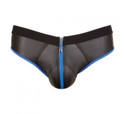 Sexy Shop Online I Trasgressivi - Intimo Uomo - Slip Aperto In Neoprene Nero e Azzurro - Svenjoyment