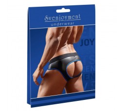 Sexy Shop Online I Trasgressivi - Intimo Uomo - Slip Aperto In Neoprene Nero e Azzurro - Svenjoyment