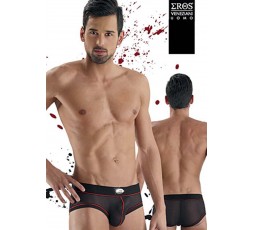 Sexy Shop Online I Trasgressivi - Intimo Uomo - Slip Nero Semitrasparente Con Filato Rosso - Eros Veneziani