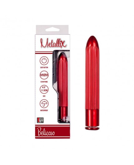 Sexy Shop Online I Trasgressivi - Vibratore Classico - Metallix Ribbed Vibrator Red - Dream Toys