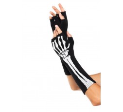 Sexy Shop Online I Trasgressivi - Accessorio Per Carnevale - Guanti Black Skeleton Fingerless Gloves – Leg Avenue