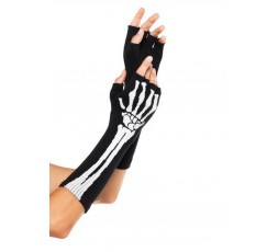 Sexy Shop Online I Trasgressivi - Accessorio Per Carnevale - Guanti Black Skeleton Fingerless Gloves – Leg Avenue