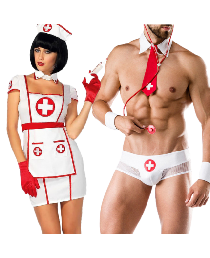 Sexy Shop Online I Trasgressivi - Carnevale Coppia - Costume da Hospital Heartbreaking Infermiera & Doctor Costume Man Roleplay