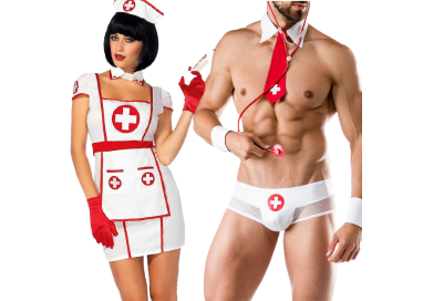 Carnevale Coppia - Costume da Hospital Heartbreaking Infermiera & Doctor Costume Man Roleplay